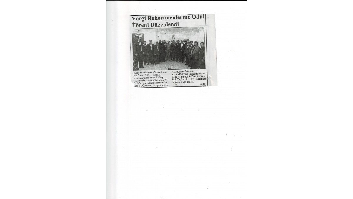 Vergi rekortmenlerine ödül töreni düzenlendi