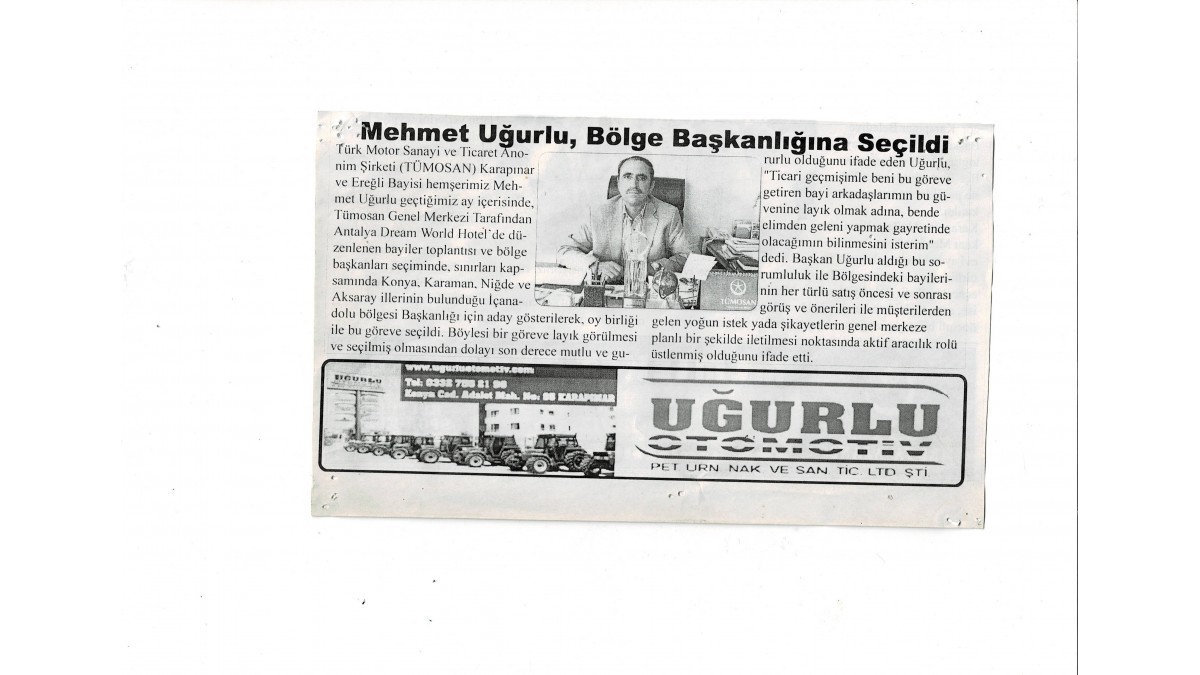 Mehmet Uğurlu,Bölge Başkanlığına Seçildi